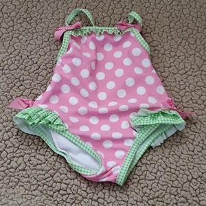 Pink Polka Dot One Piece - Girls